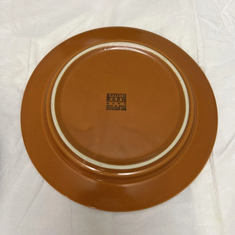 Vtg Pottery Barn Dune Persimmon Dinner Plates 2 MCM Boho Replacement